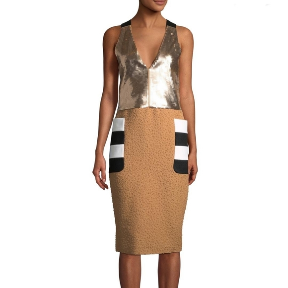 MaxMara Dresses & Skirts - MAX MARA Camel Sequin Frank Dress - 8